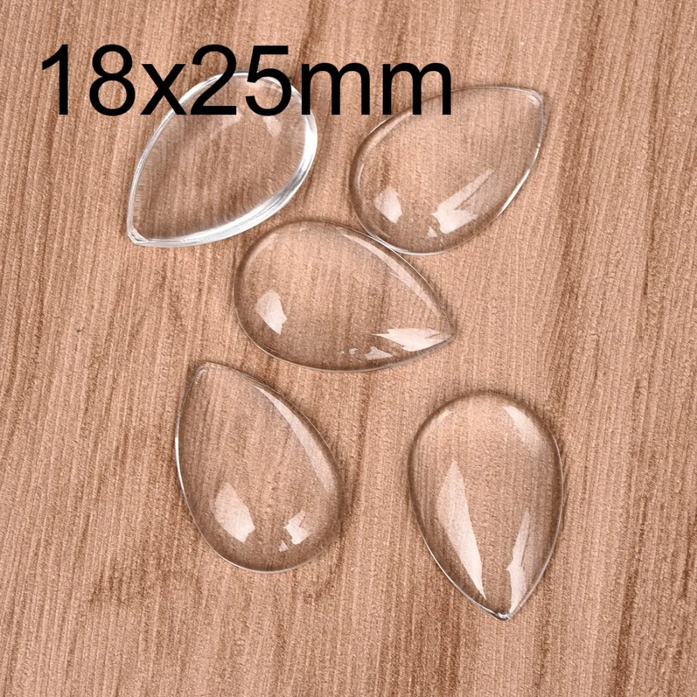 

Прозрачные стеклянные кабошоны 30 шт./лот 18x25 мм, прозрачная плоская задняя часть для подвесок «сделай сам», фурнитура для изготовления ювели...