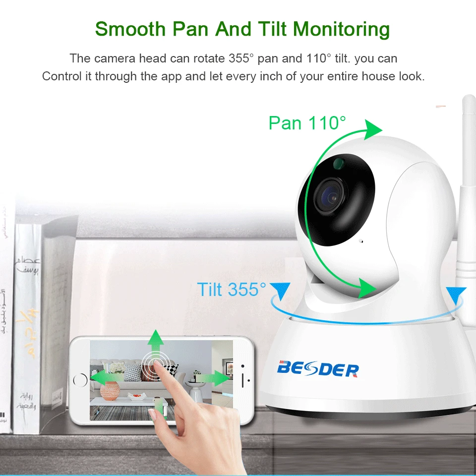 IP камера BESDER 2 МП Wi Fi PTZ 1080P ИК ночное видение|Камеры видеонаблюдения| |