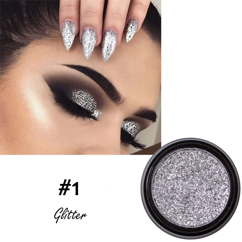 14 цветов Металлические блестящие тени для век макияж мягкие блестки