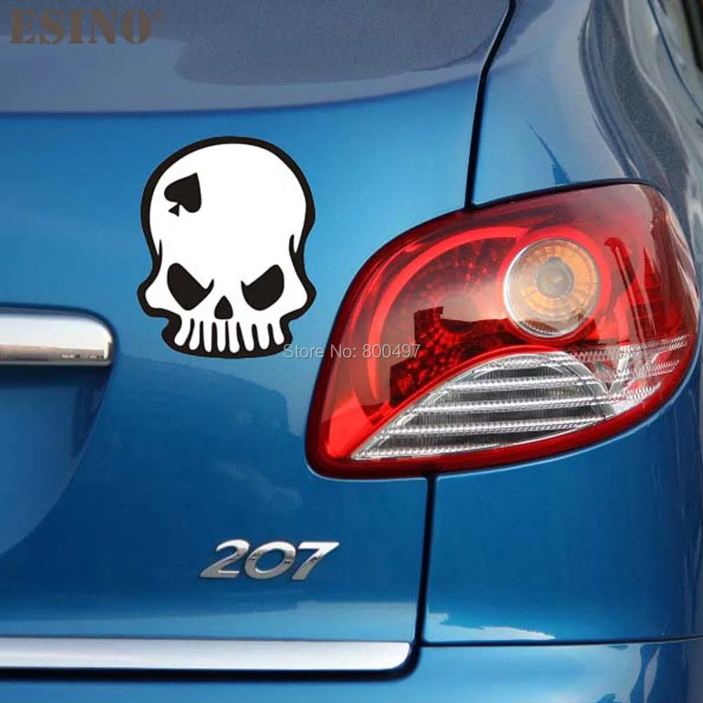 

10 x Funny Creative Car Accessories Car Decal Spades Ghost Skull Decoration Bumper Body Car Stickers Styling Decal Vinyl