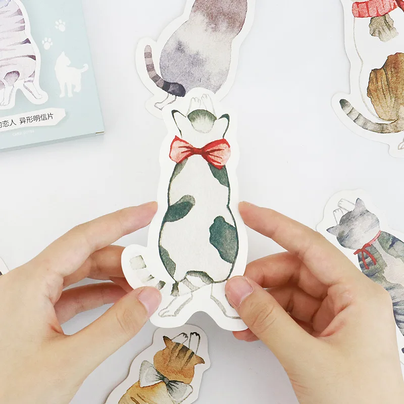 30 шт./лот открытки с котами милые корейские бумажные Kawaii Cat книга для встреч