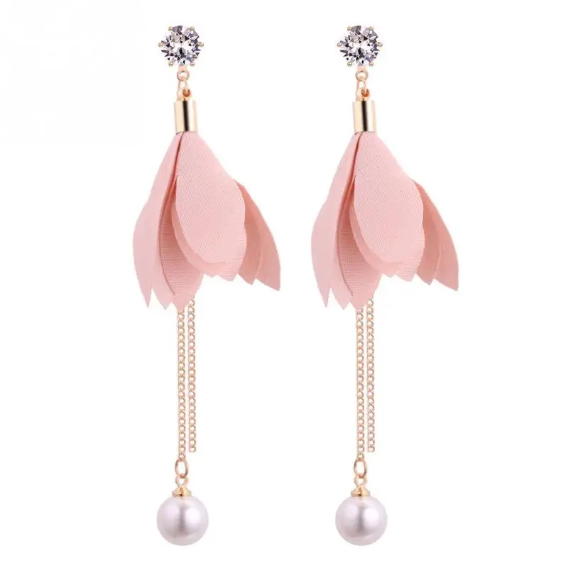 Для женщин модные серьги листья ЖЕМЧУЖНОЙ БАХРОМОЙ циркон длинные ручной