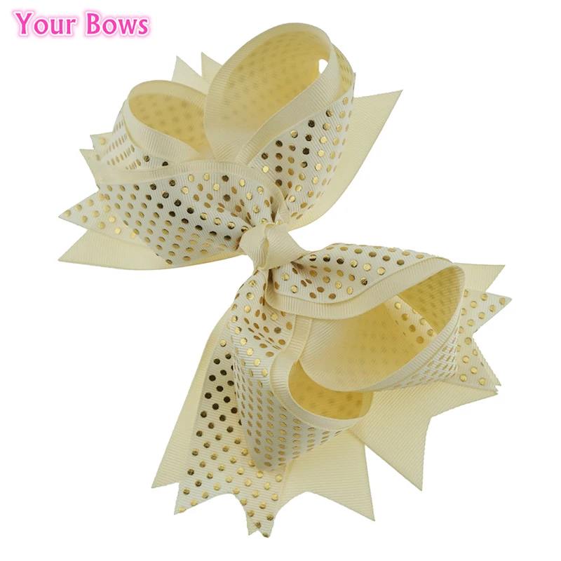 Банты твои 1 шт. 8 дюймов искусственная лента банты для волос золотые точки