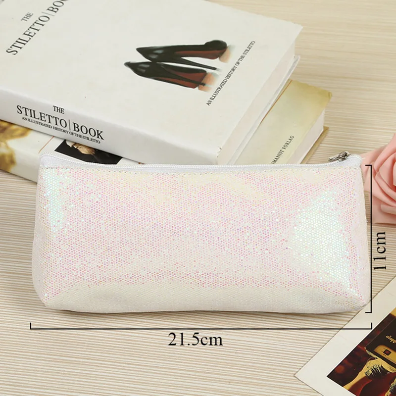 Русалка пенал белый блестящий Карандаш сумка Школьный креативный для девочек