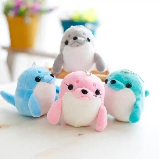 1pcs Cute Keychain Plush Sea Lion Anime Car Key Keychains Keyring Holder Pendant for Bag Gifts Women Girl | Украшения и