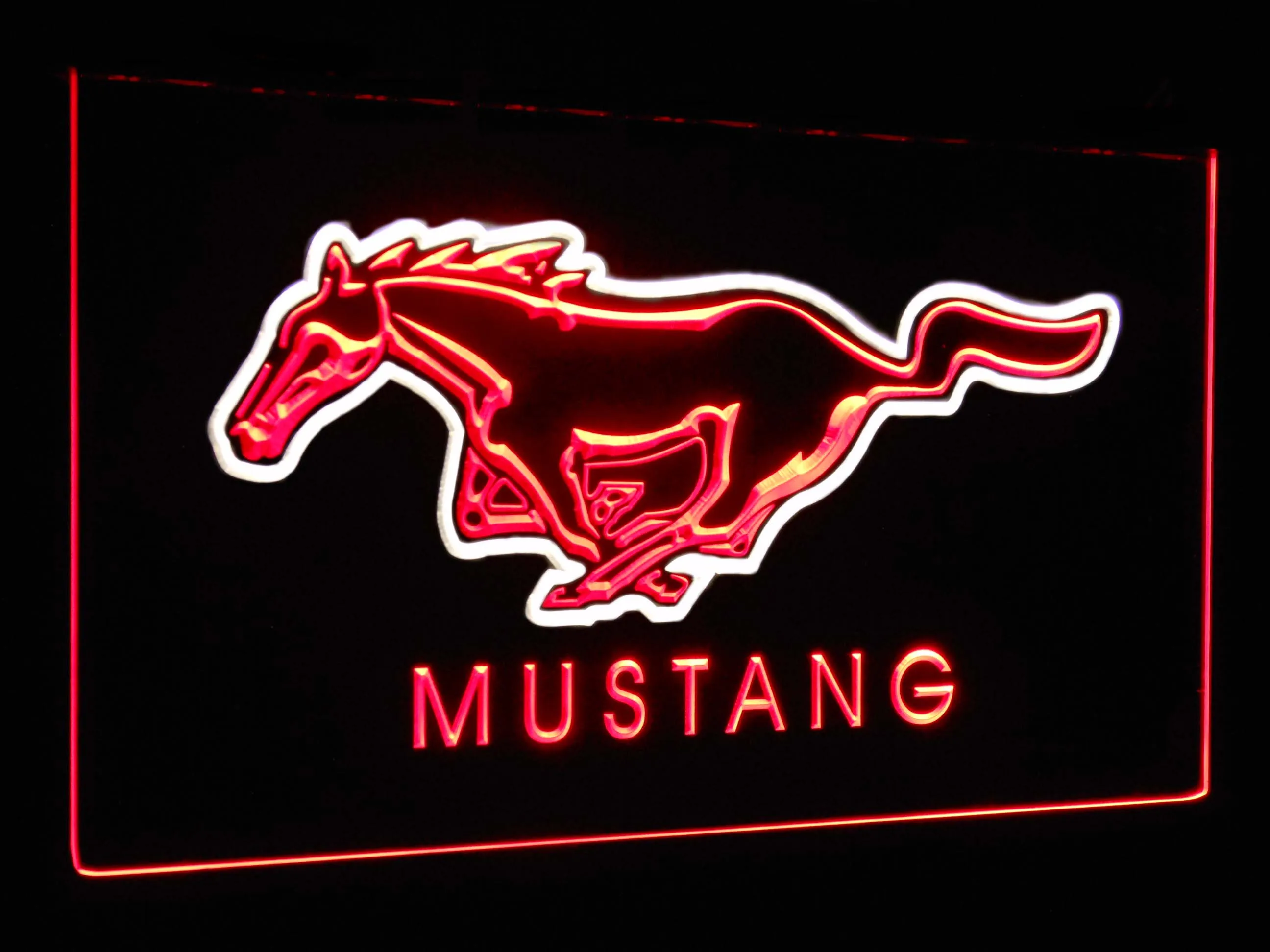Red and Yellow Mustang Ford Horse автомобильный бар украшение подарок двойной цвет светодиодный неоновый светильник вывески st6-d0054 - Цвет: Red and Yellow