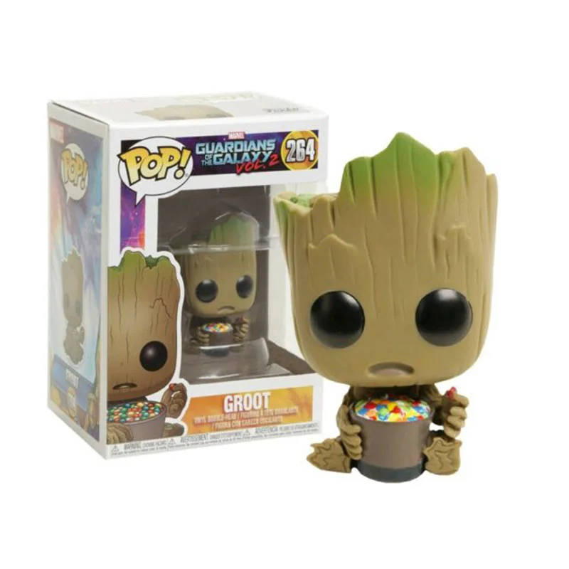 with retail box FUNKO POP Guardians of the Galaxy Candy Groots виниловая кукла Marvel Экшн фигурки Коллекция Модель украшение автомобиля фигурка игрушки подарок - Цвет: with retail box