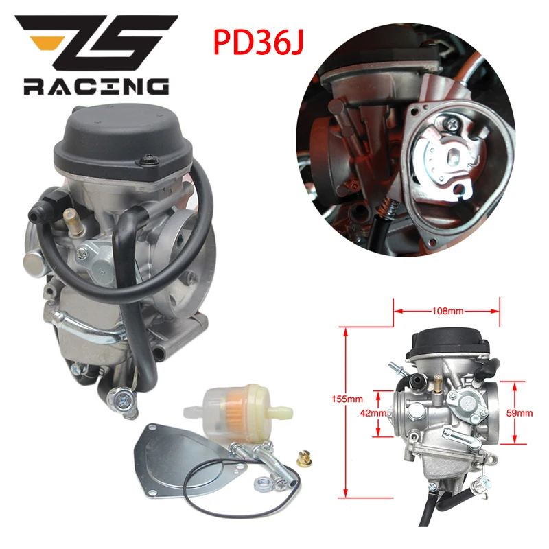 

ZS Racing PD36J 36mm Motorcycle Carburetor Carb For Suzuki LTZ400 Quad Carb 2003-2007 for Kawasaki ATV UTV 350CC 400CC 500CC