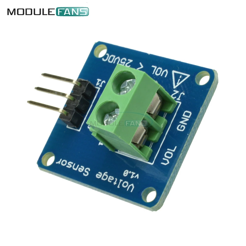 DC Voltage Detection Sensor Module Detector Resistor Divider Board for Arduino DG 25V diy | Электронные компоненты и