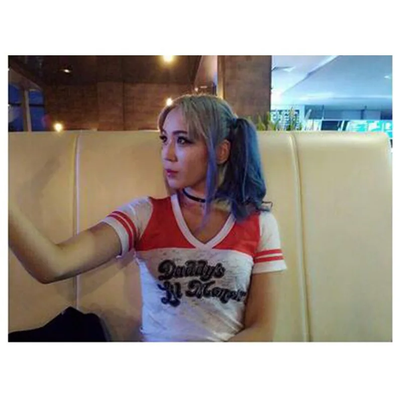 Новинка, футболка Venta caliente Burst section Comando Suicida Harley Quinn, Маскарадные костюмы, camiseta de Las Mujeres для женщин