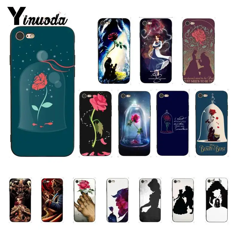 Силиконовый чехол Yinuoda Beauty and The Beast Rose для iPhone 8 7 6 6S 6Plus X XS MAX 5 5S SE XR Fundas Capa 11 pro max |