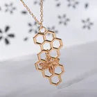 Женское геометрическое ожерелье с подвеской в виде пчелы