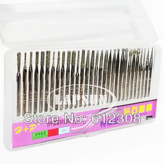 1 Набор (30 шт./компл.) Алмазное покрытие Вращающаяся головка сверла шлифовальные