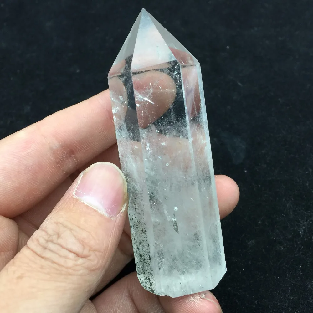 84g Natural Clear Healing Quartz Crystal Polished Single Points Vogel Wand Reiki Ornaments 2019 new Products | Дом и сад