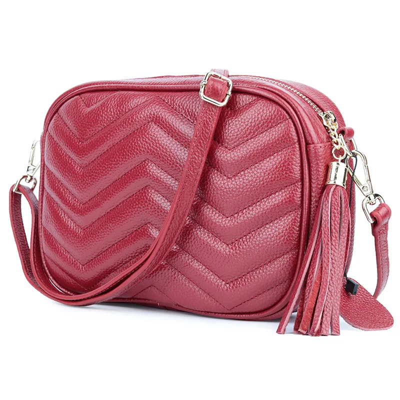 Женские сумки мессенджеры из натуральной кожи лидер продаж на плечо с кисточками