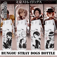 anime jk bungo stray dogs dazai osamu atsushi chuya cosplay glass cup 500ml daily water drinking bottle portable drinkware