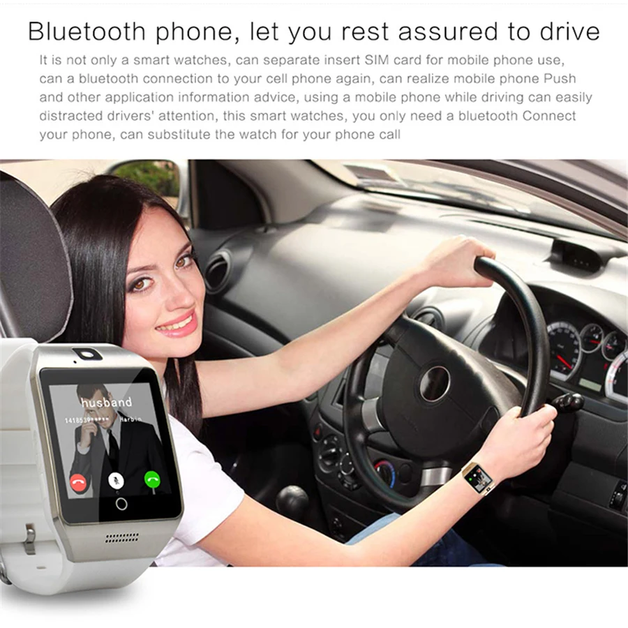 Bluetooth Smart часы qs18 с Камера Facebook WhatsApp Twitter синхронизации SMS Поддержка sim карта TF