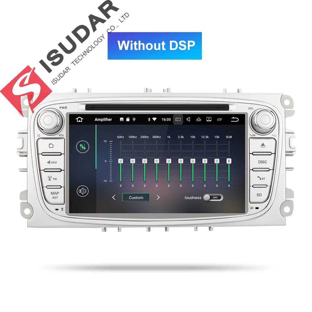 Isudar Автомобильный мультимедийный плеер Android 9 gps Авторадио 2 Din для FORD/Focus/Mondeo/S-MAX/C-MAX/Galaxy ram 4 Гб 32 Гб компактное минирадио DVR - Цвет: Silver 32GB No DSP