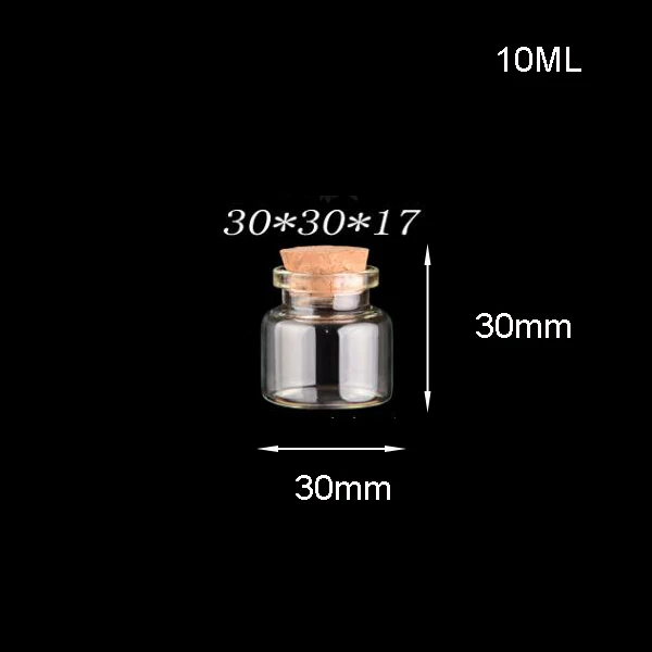 

100pcs/lot 30*30*17mm handmade empty transparent test sample glass bottle jars with wooden cork stopper vial pendants Xmas Gift