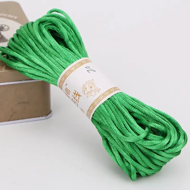 20 м цветные мягкие атласные шелковые веревки для макраме DIY китайский узел ручной работы Плетение веревки ювелирных изделий бисер декоративная струна Touw