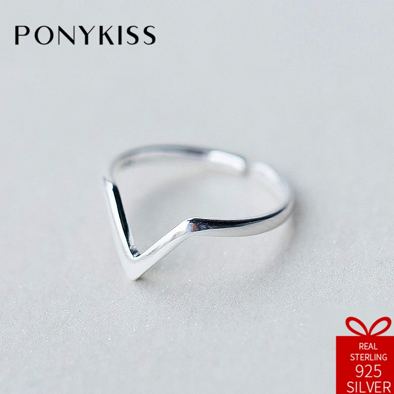 Женское кольцо PONYKISS регулируемое из 100% стерлингового серебра 925 пробы с