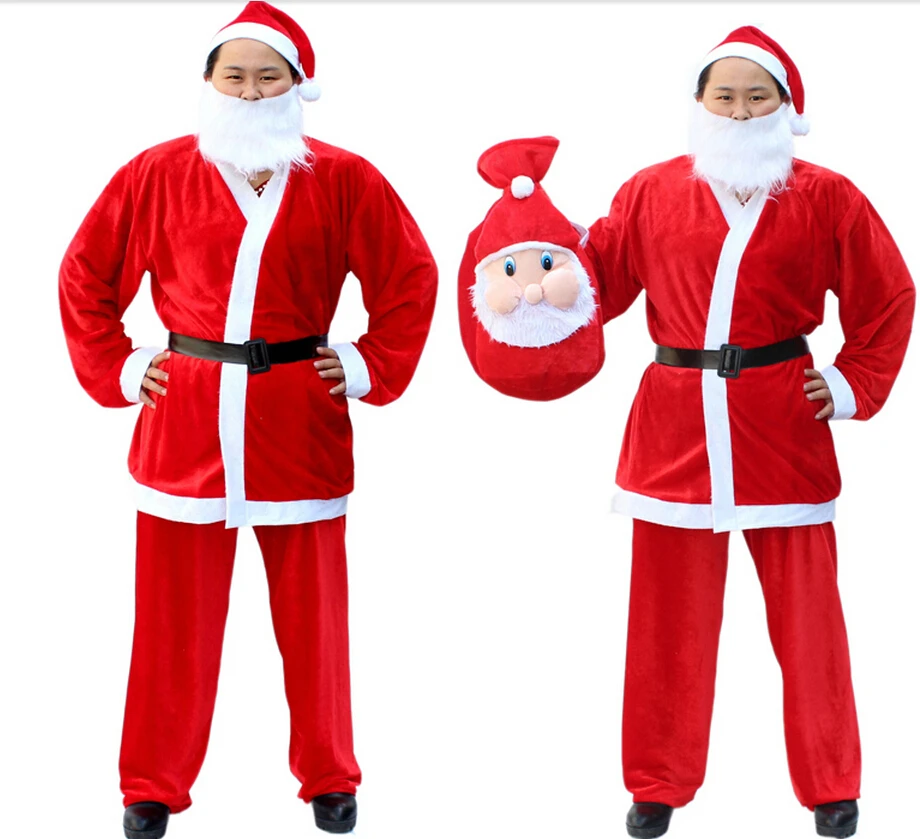 Бесплатная доставка высокое качество вельветовый Pleuche Рождественский костюм для