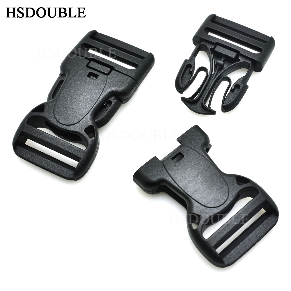 

Plastic Dual Adjustable & Security Double Lock Buckle for Tactical Belts Black