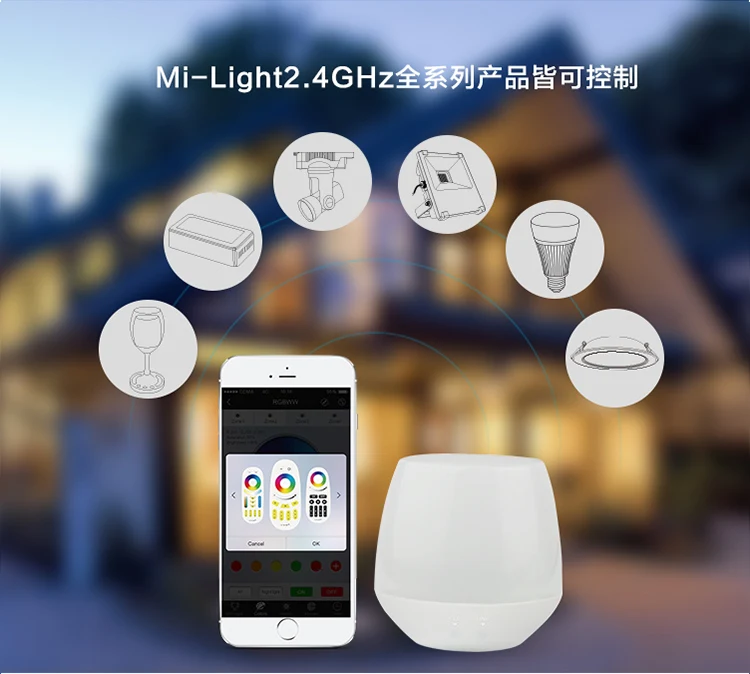 Mi-светильник Led WiFi box 2,4G беспроводная Wifi коробка с регулируемой яркостью Приложение iOS Android пульт дистанционного управления для лампочка milight и контроллер IBOX2