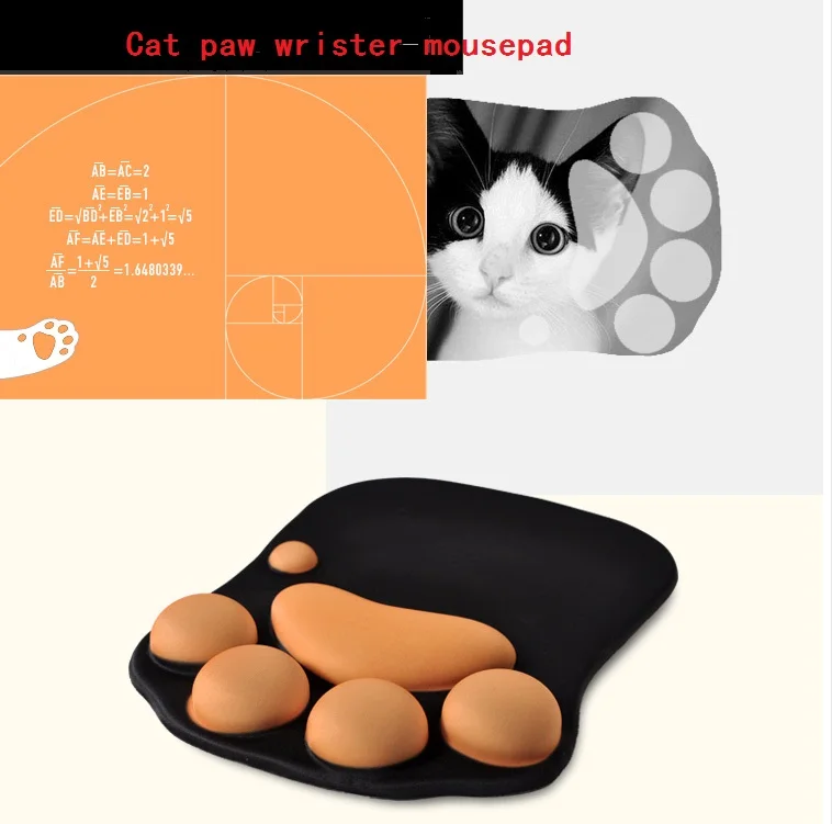 Кот лапа оригинальность аниме 3d коврик для мыши напульсники мультфильм Творческий Коврик для мыши подставка для запястья коврик для ноутбука компьютера ПК