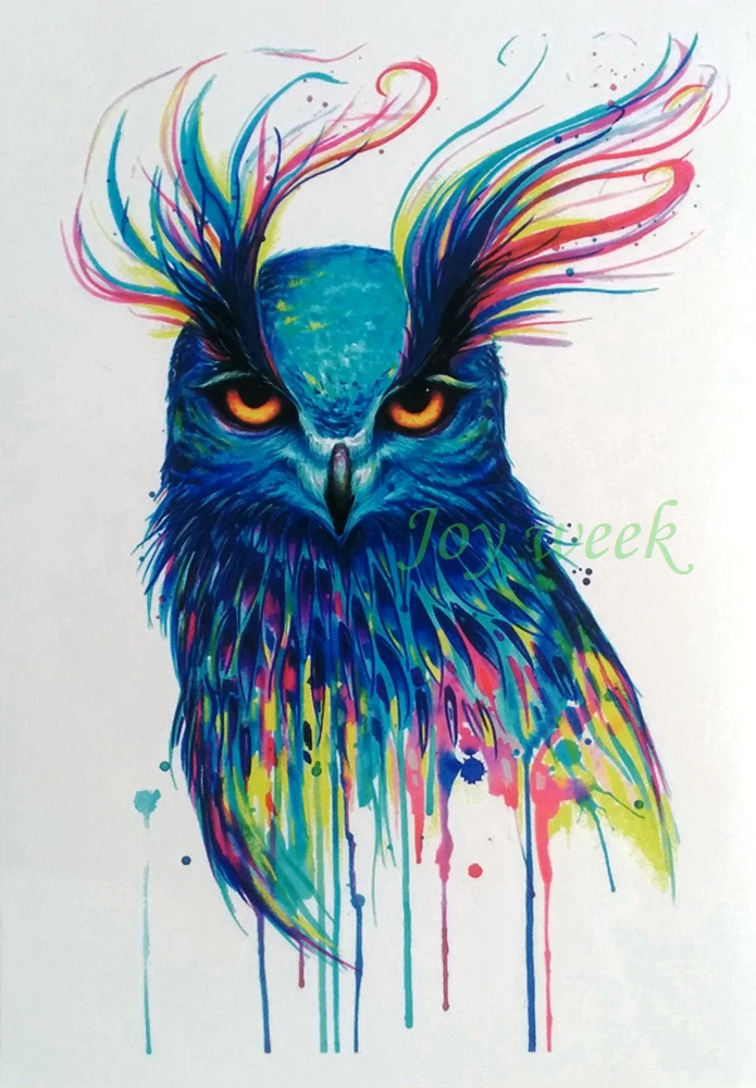 Waterproof Temporary Tattoo Sticker large size owl tattoo on back 21*15cm tatto stickers flash tatoo fake tattoos for women men | Красота и