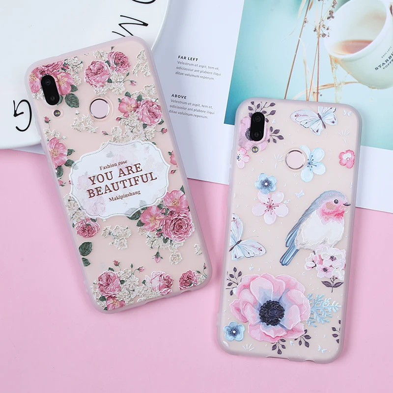 Чехол для Huawei P Smart Case P8 P9 P10 Lite P20 P30 Pro Mate 10 20 Honor 9 TPU силиконовые цветочные чехлы