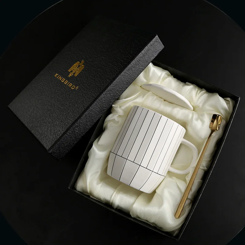 400 мл простые черные геометрические линии в скандинавском стиле керамические