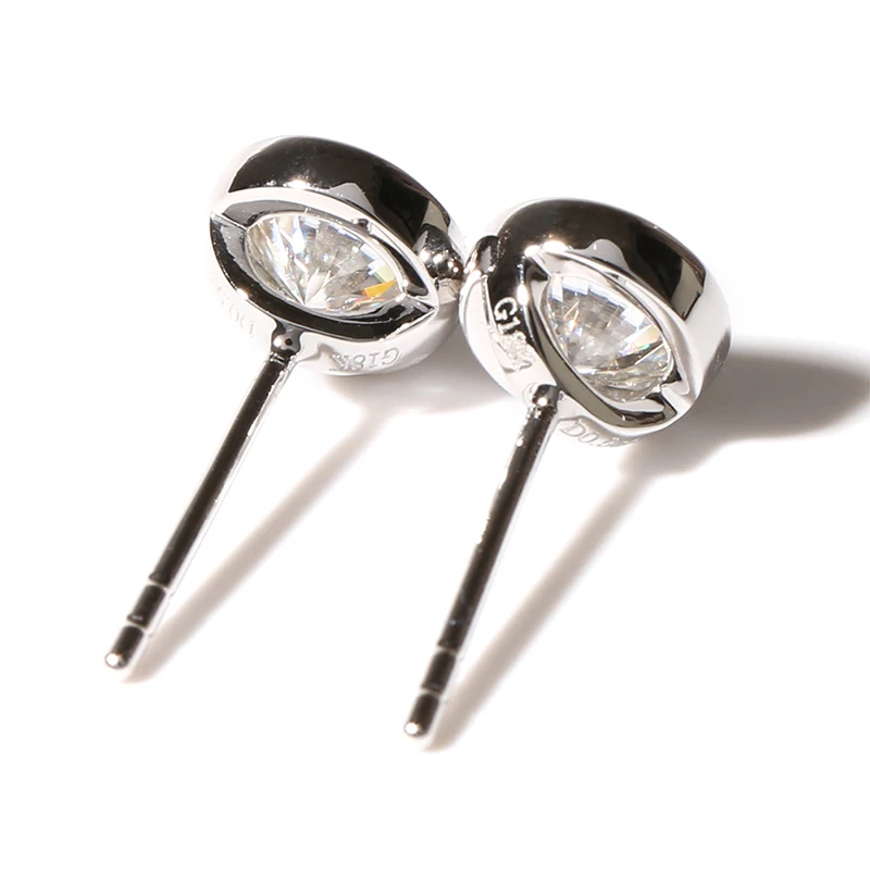 Серьги гвоздики DovEggs из белого золота с муассанитом 1 шт. 5 мм|earrings earring|earring colorearring