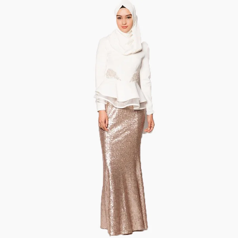 Длинные женские юбки с блестками и юбкой-годе шикарные невидимые до пола на