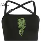 Женский укороченная уличная одежда Weekeep, укороченная уличная одежда с вышивкой черного дракона, лето 2019