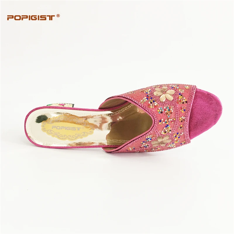 Новейший розовый цвет женская обувь и сумка в комплекте итальянский комплект из