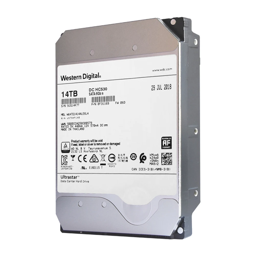 Western Digital 14 ТБ Ultrastar DC HC530 SATA HDD 7200 об/мин Класс 6 ГБ/сек. 512MB кэш 3 5 &quotВнутренний