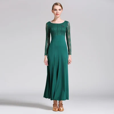 Dark green Стиль, национальный стандарт, юбка для бальных танцев, высокое качество, новое современное платье для танцев, танцевальное представление, костюмы, костюм для вальса - Цвет: Dark green