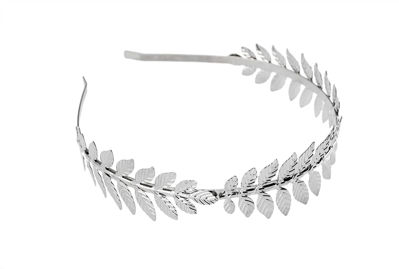Барокко золотой серебряный ободок с листьями головной убор Корона Тиара головной убор Римская богиня греческие украшения Свадебные аксессуары для волос