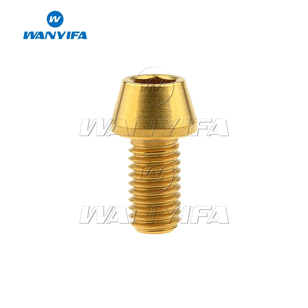 Gold Wanyifa M8 коническая головка 5 класса титановые болты 20 25 30 35 40 45 50 мм Винт для мотоцикла - Цвет: Gold