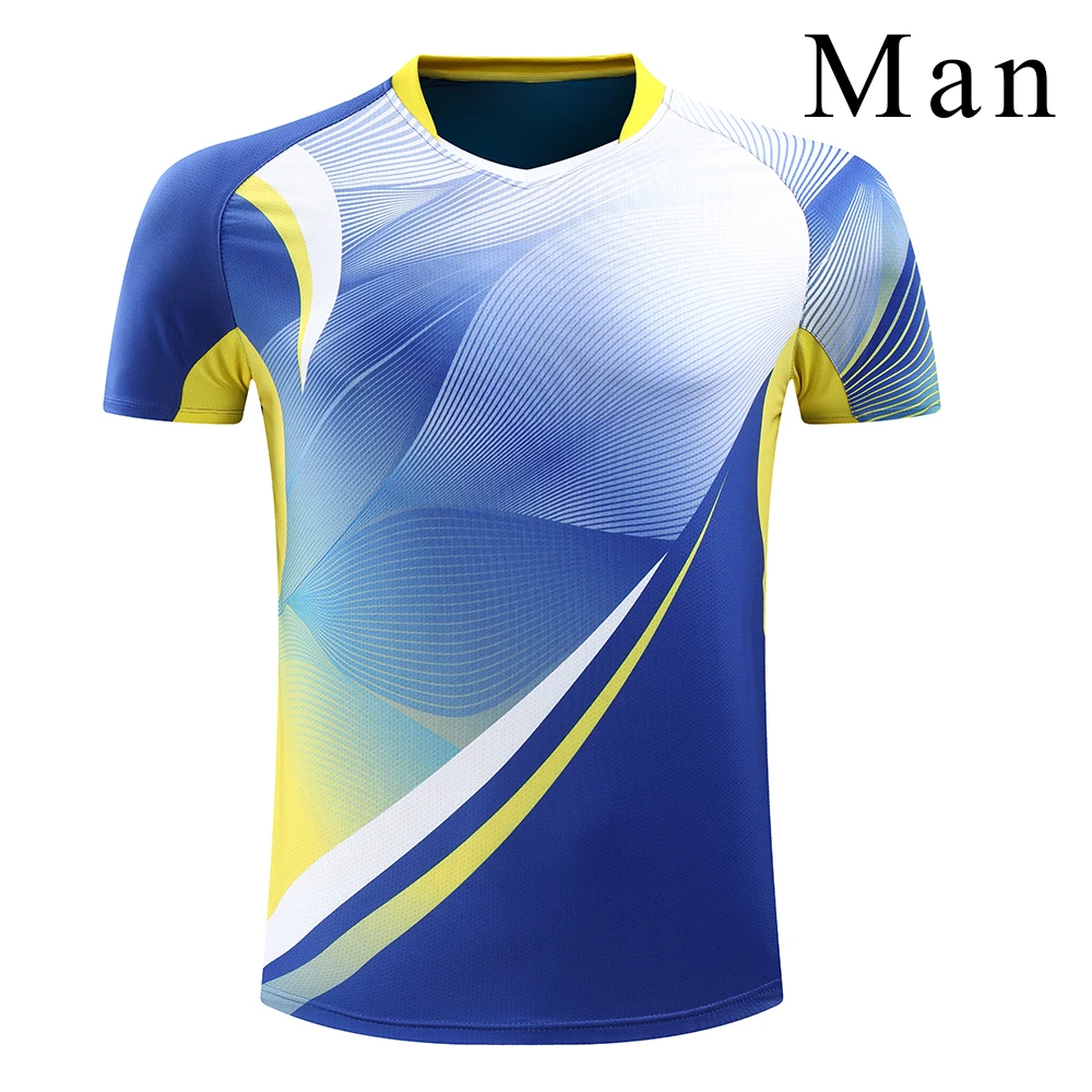 Man one shirt Новая рубашка для бадминтона, теннисные майки для мужчин/женщин, быстросохнущая футболка для тенниса, настольные теннисные майки, Спортивная рубашка 225 - Цвет: Man one shirt