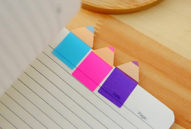 Конфетный цветной карандаш флуоресцентный липкий блокнот для заметок с линейкой