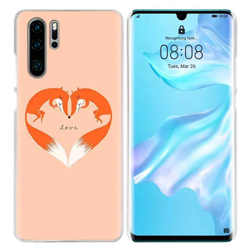 02 Чехол с милыми животными лиса чай для huawei P20 P30 P Smart Nova 4 3i P10 P9 P8 mate 10 20 lite Pro Mini жесткий чехол для телефона из ПК - Цвет: 02