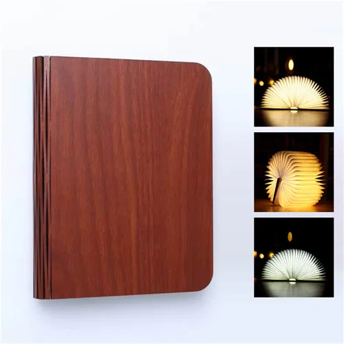 Wooden--Brown ПУ деревянная книжная лампа USB Перезаряжаемый светодиодный книжный светильник Магнитный 3 цвета складной ночной книжный светильник Настольная лампа домашний декор Прямая поставка - Испускаемый цвет: Wooden--Brown