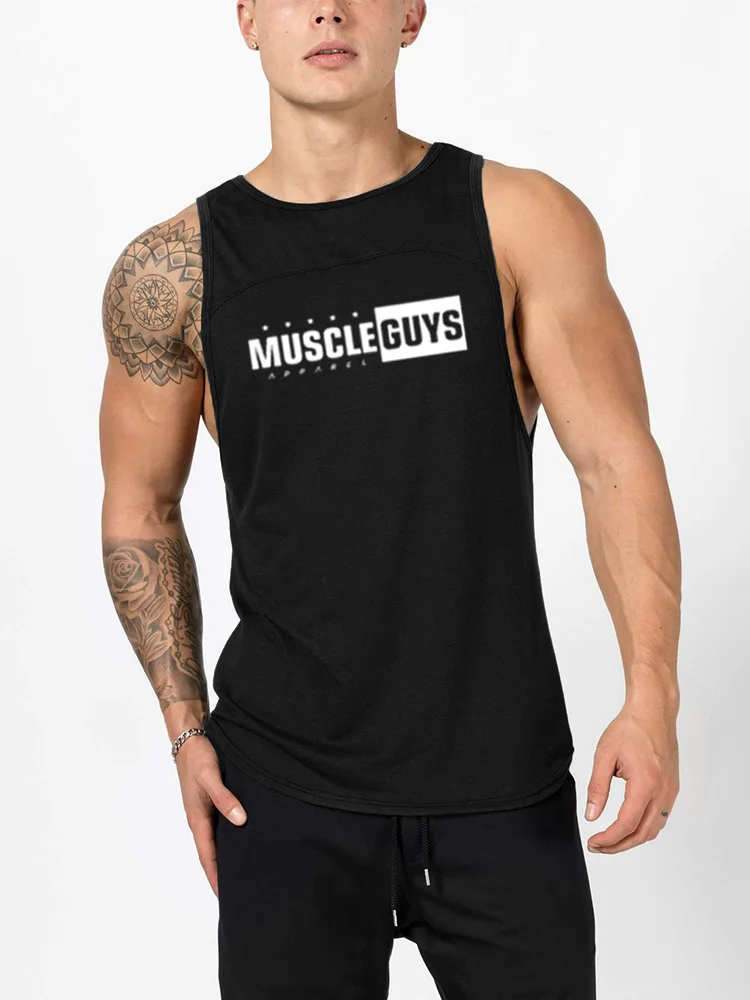 

Muscleguys singlet canotta bodybuilding stringer tank top men fitness vest cotton sleeveless shirt cut off sportswear clothing