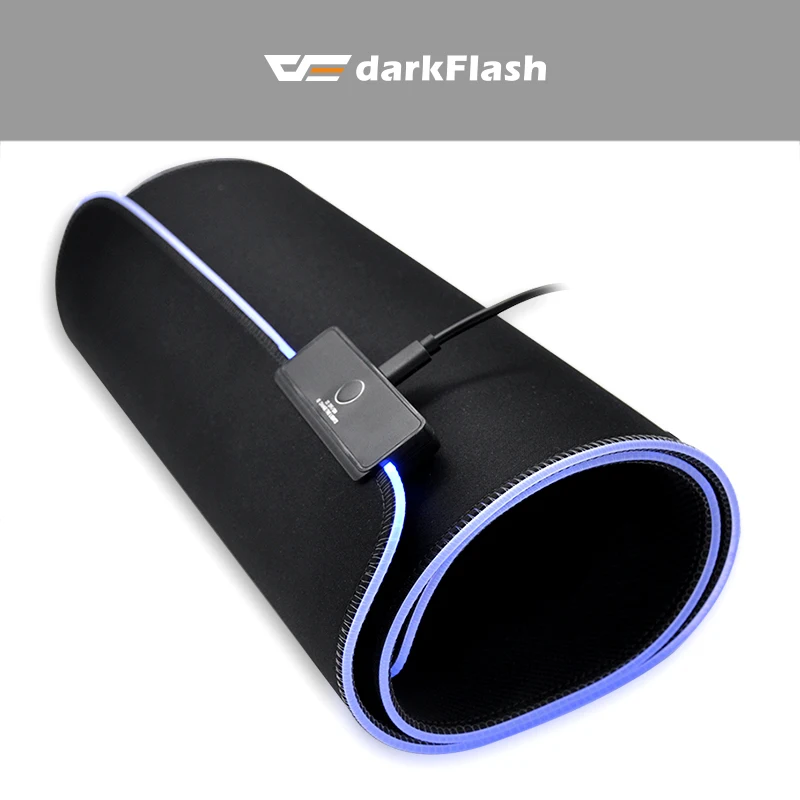DarkFlash компьютерный коврик для мыши Проводная USB RGB разноцветная подсветка игровой коврик для мыши 300 мм* 800 мм Высококачественный нескользящий коврик для мыши для ноутбука