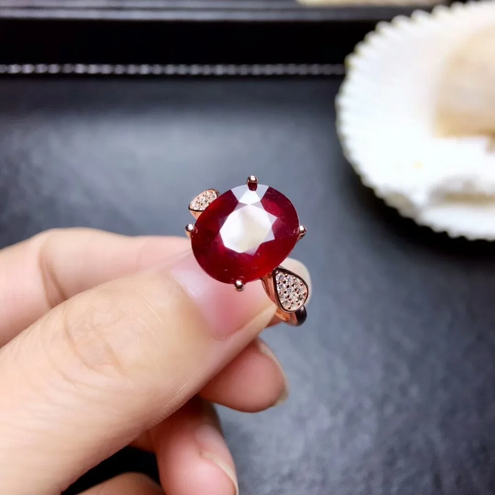 

Женское кольцо с рубинами MeiBaPJ, ювелирные украшения из настоящего серебра 925 пробы, 10*12 мм