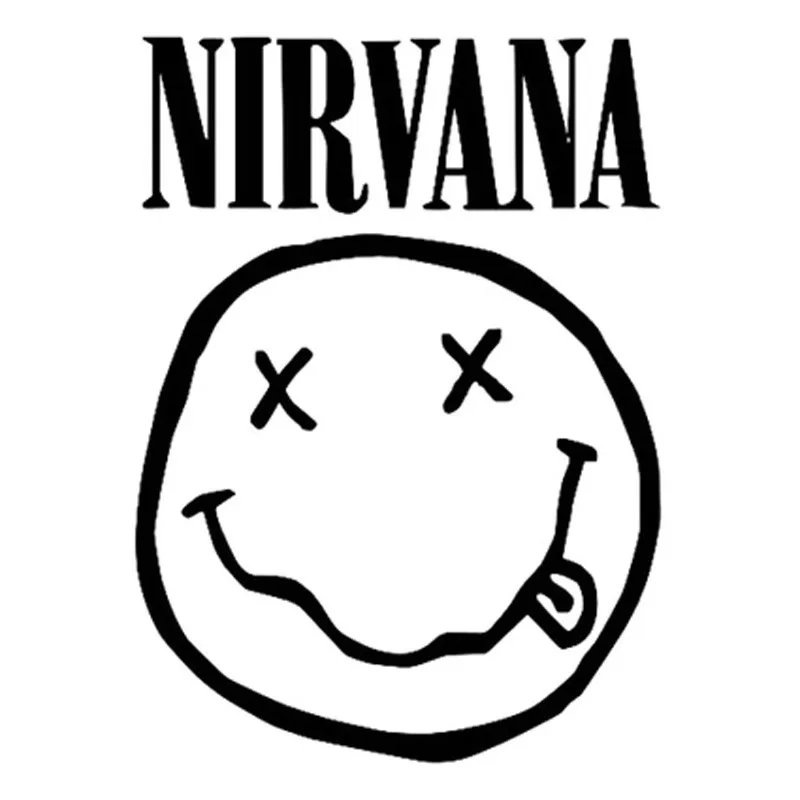 13 см* 17,9 см NIRVANA милый смайлик мультфильм автомобиль Стайлинг автомобиля стикер черный/серебристый S3-4660