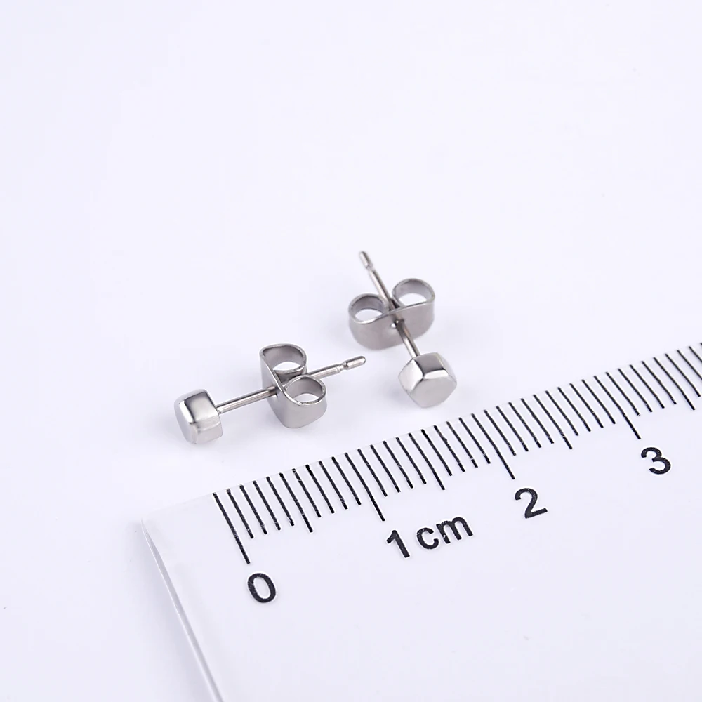 New Tiny Hexagons Design Pure Titanium Stud Earrings For Wen Women Girls Boys Christmas Gift Anti-allergic Ear Jewelry | Украшения и