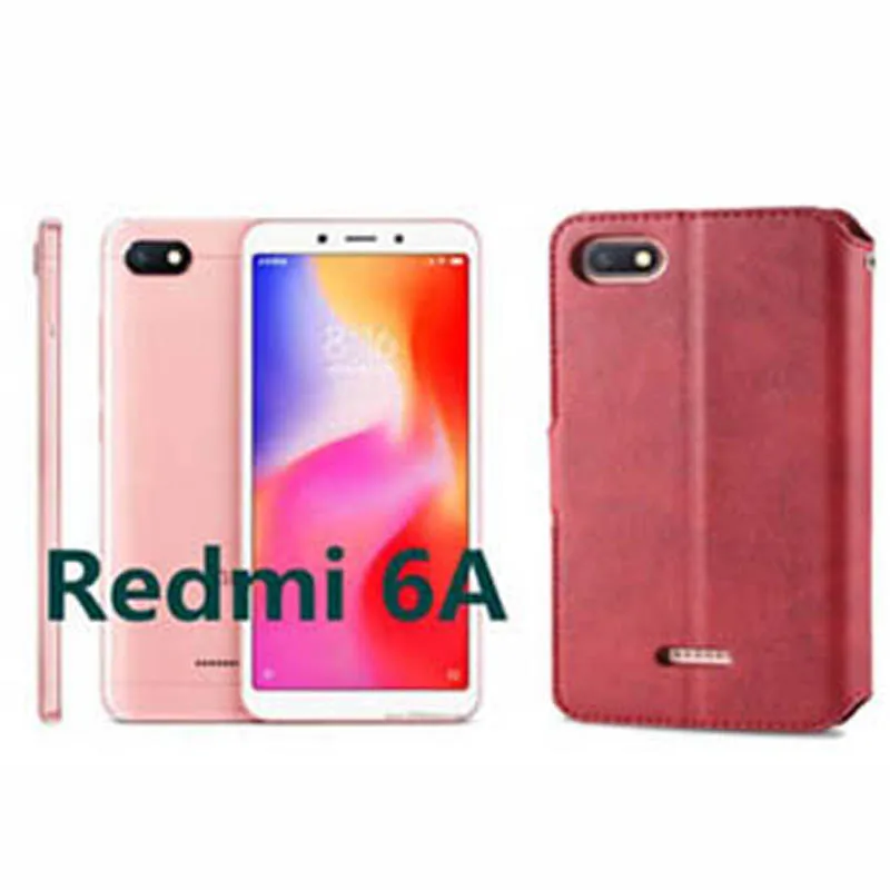 Роскошный чехол на Redmi 6A Чехол кошелек кожаный funda для Xiaomi 6 Футляр телефона с